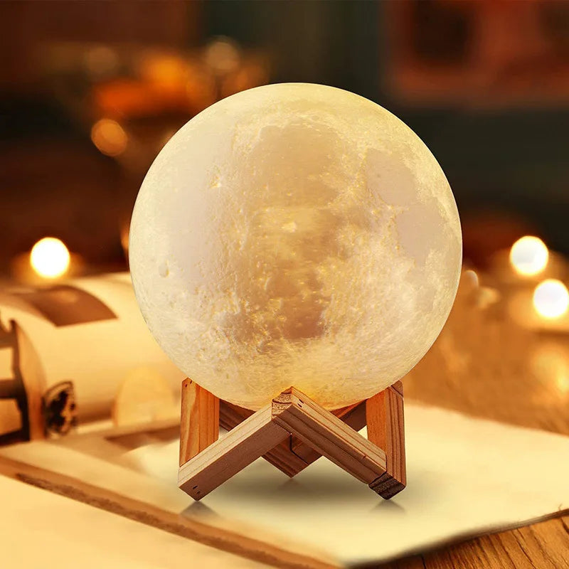 CozyGlow LunaTouch Moon Lamp – 3D Printed Lunar Light with Remote