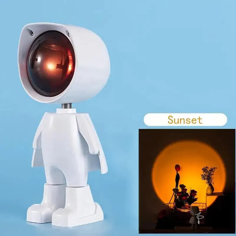 CozyGlow Robo-Astronaut Sunset Projector Lamp