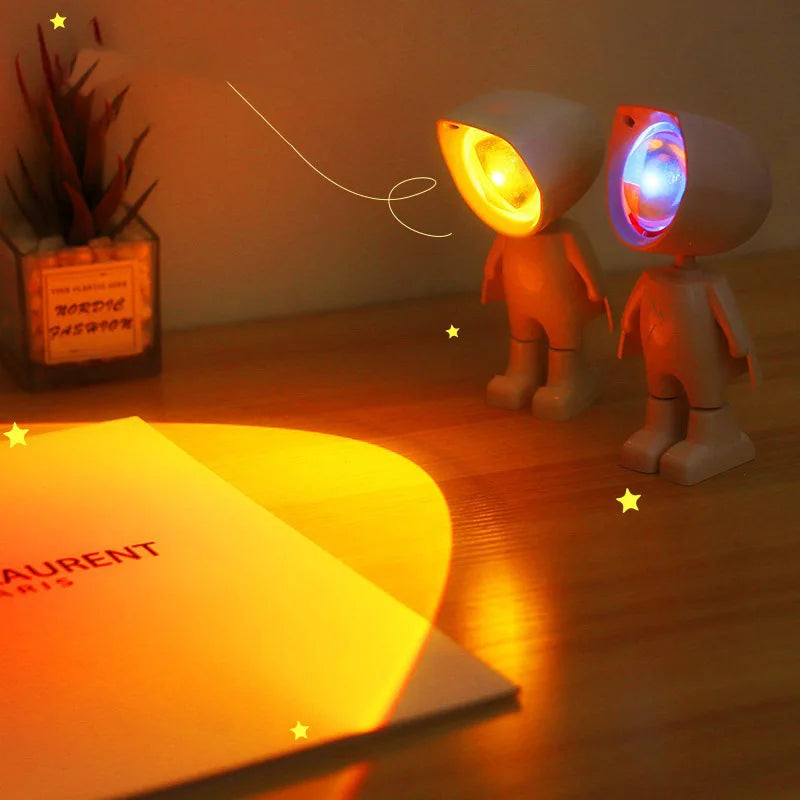 CozyGlow Robo-Astronaut Sunset Projector Lamp