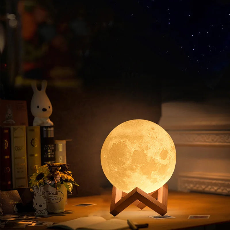 CozyGlow LunaTouch Moon Lamp – 3D Printed Lunar Light with Remote