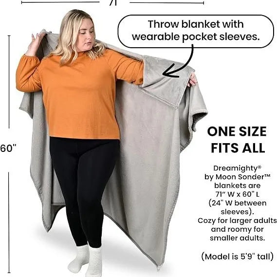 CozyGlow HugWrap – Wearable Plush Blanket with Sleeves & Pockets