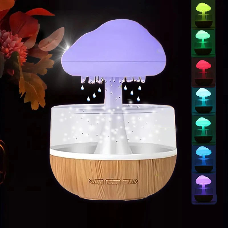 CozyGlow "Mushroom Cloud"  No Mist Humidifier – Color-Changing Rain Diffuser