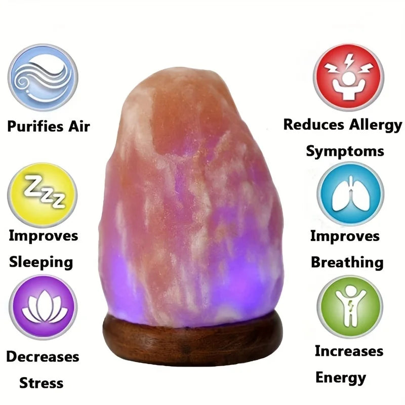 CozyGlow Himalayan Aura Lamp – Color-Changing Crystal Salt Light (USB)