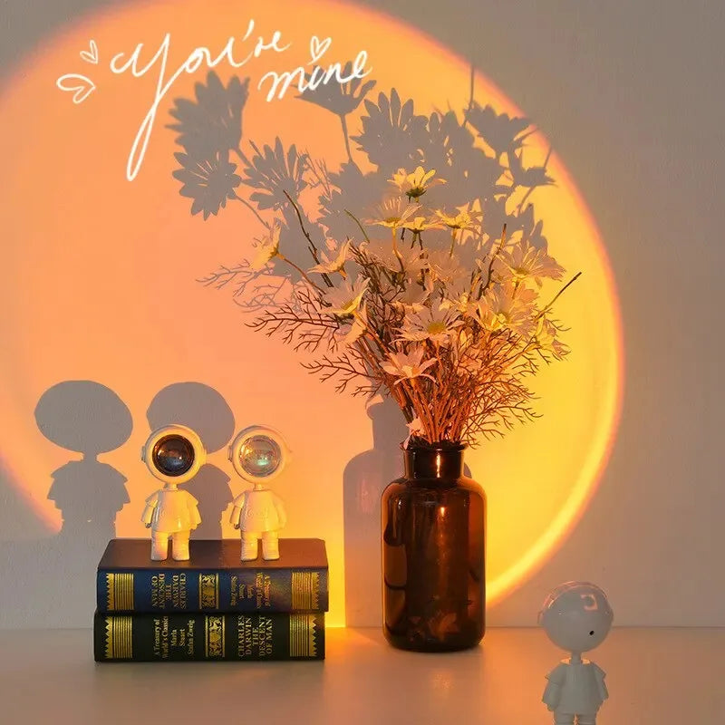 CozyGlow Robo-Astronaut Sunset Projector Lamp