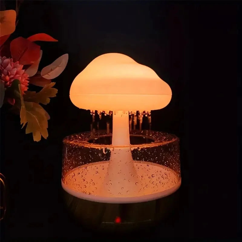CozyGlow "Mushroom Cloud"  No Mist Humidifier – Color-Changing Rain Diffuser