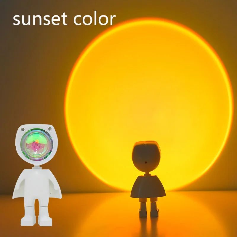CozyGlow Robo-Astronaut Sunset Projector Lamp