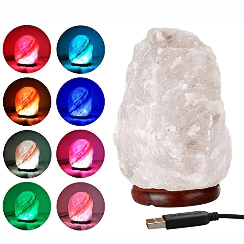 CozyGlow Himalayan Aura Lamp – Color-Changing Crystal Salt Light (USB)