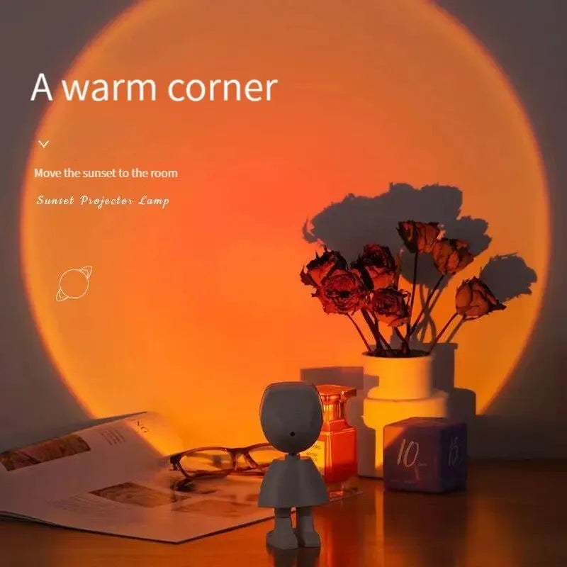 CozyGlow Robo-Astronaut Sunset Projector Lamp