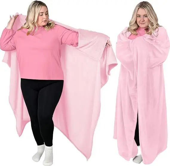 CozyGlow HugWrap – Wearable Plush Blanket with Sleeves & Pockets
