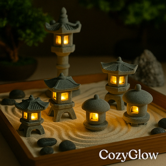 CozyGlow Mini Zen Garden Lanterns – LED Tranquility Set