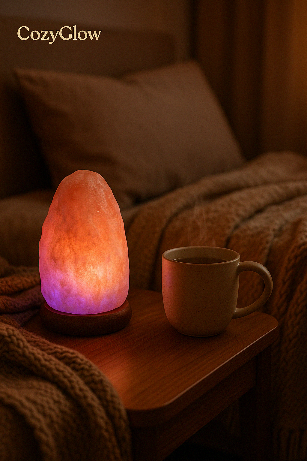 CozyGlow Himalayan Aura Lamp – Color-Changing Crystal Salt Light (USB)